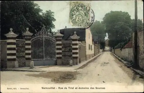 Ak Vernouillet Yvelines, Rue de Triel et domaine des Sources