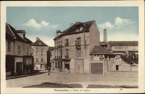 Ak Vernouillet Yvelines, Place de l'Eglise