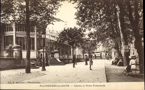 Ak Plombières les Bains Lothringen Vosges, Casino et Petite Promenade