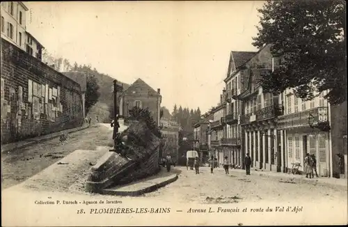 Ak Plombières les Bains Lothringen Vosges, Avenue L. Francais et route du Val d'Ajol