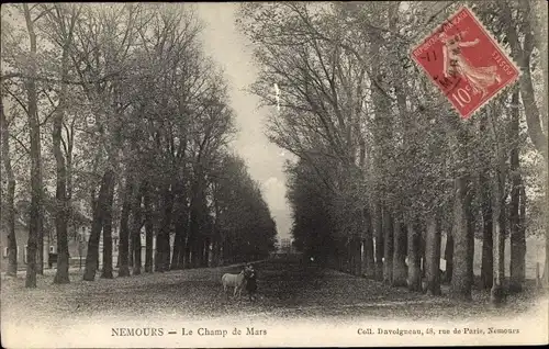 Ak Nemours Seine et Marne, Le Champ de Mars