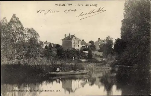 Ak Nemours Seine et Marne, Bords de Loing