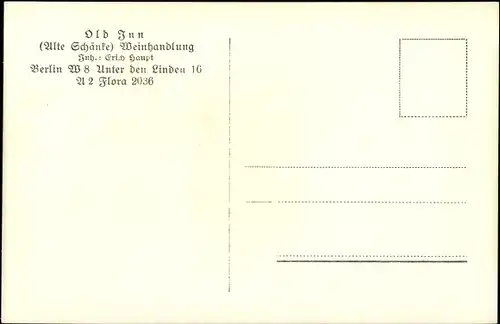 Ak Berlin, Old Inn, Weinhandlung, Unter den Linden 16