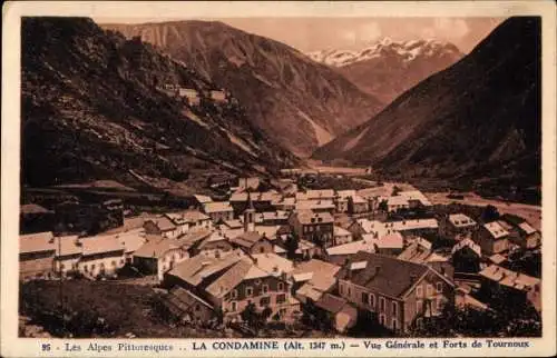 Ak La Condamine Alpes de Haute Provence, Vue Generale, Forts de Tournoux