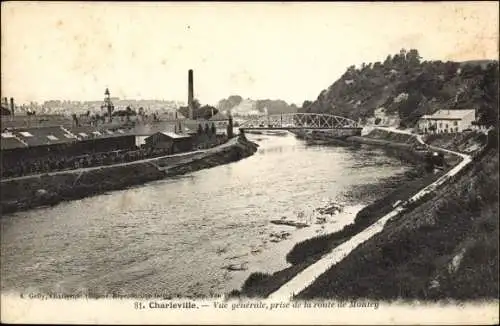 Ak Charleville Ardennes, Vue générale, prise de la Route de Montcy