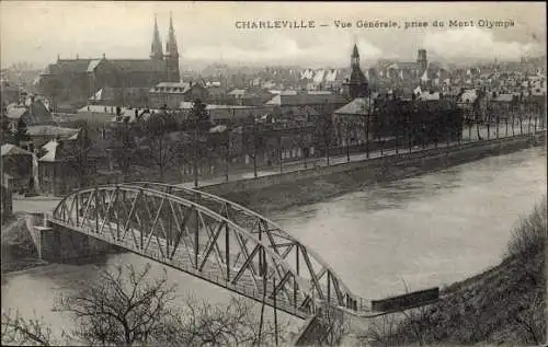 Ak Charleville Ardennes, Vue générale, prise de Mont Olympe