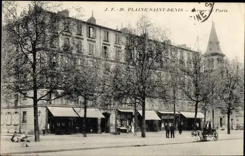 Ak Plaine Saint Denis Seine Saint Denis, Avenue de Paris, charrettes à ânes, arbre