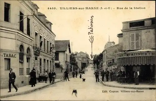 Ak Villiers sur Marne Val de Marne, Rue de la Station