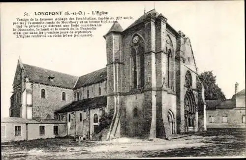 Ak Longpont Essonne, L'Eglise, Kirche