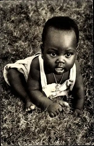 Ak bébé africaine, portrait, Missions des Peres du Saint Esprit