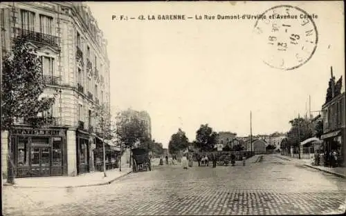 Ak La Garenne Hauts de Seine, Rue Dumont d'Urville, Avenue Comte