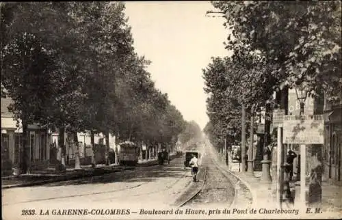 Ak La Garenne Colombes Hauts de Seine, Boulevard du Havre, Pont de Charlebourg