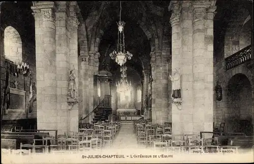 Ak Saint-Julien-Chapteuil Haute-Loire, l'intérieur de l'église