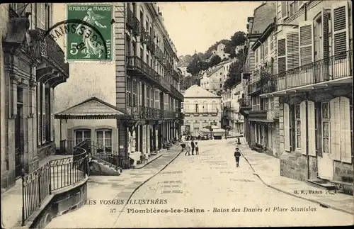 Ak Plombières les Bains Lothringen Vosges, Bains des Dames et Place Stanislas