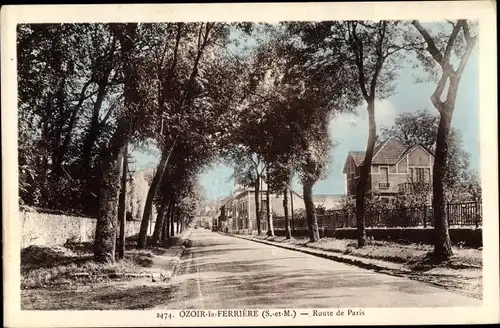 Ak Ozoir la Ferriére, Route de Paris