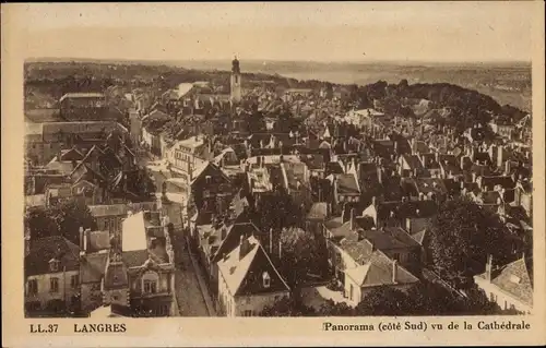 Ak Langres Haute Marne, Panorama vu de la Cathedrale