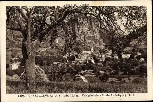 Ak Castellane Alpes de Haute Provence, Vue Generale