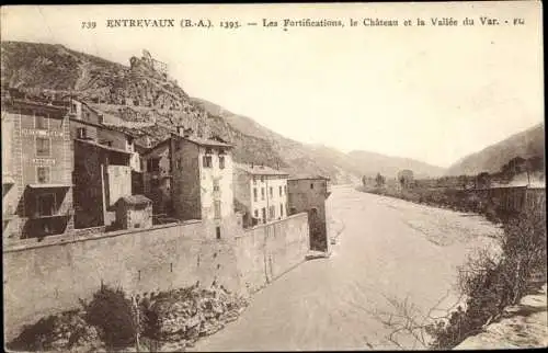 Ak Entrevaux Alpes de Haute Provence, Les Fortifications, Le Chateau, La Vallee du VAr