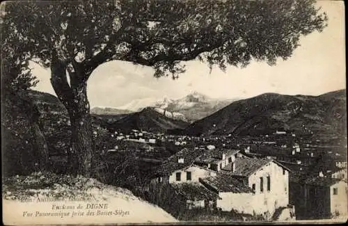 Ak Digne Alpes de Haute Provence, Vue Panoramique prise des Basses Sieyes