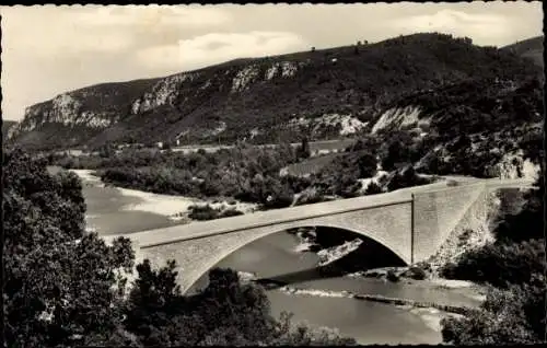 Ak Greoux les Bains Alpes de Haute Provence, Pont sur le Verdon