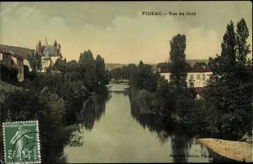 Ak Figeac Lot, Vue du Cele