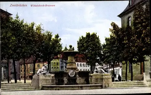 Ak Zweibrücken in Rheinland Pfalz, Wittelsbachbrunnen