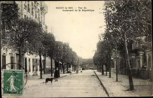 Ak Noisy le Sec Seine Saint Denis, Boulevard de la République