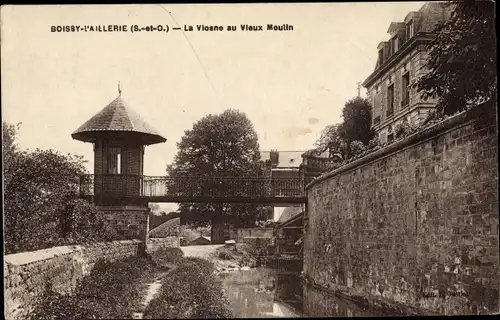 Ak Boissy l'Aillerie Val d'Oise, La Viosne au Vieux Moulin