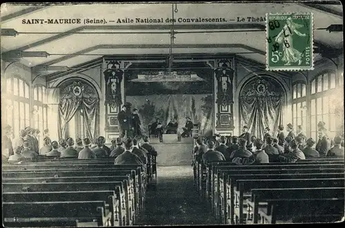 Ak Saint Maurice Val de Marne, Asile National des Convalescents le Théâtre