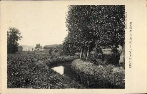 Ak Igny Essonne, Vallee de la Bievre, Flusspartie, Landschaft