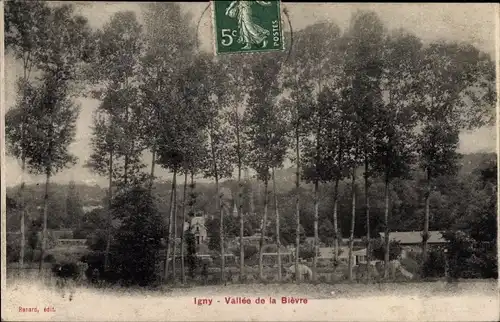 Ak Igny Essonne, Vallee de la Bievre, Blick auf den Ort, Bäume
