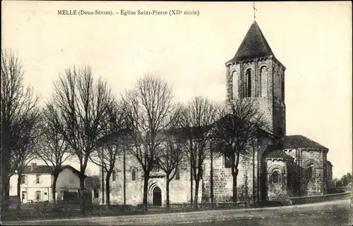 Ak Melle Deux Sevres, Eglise Saint Pierre