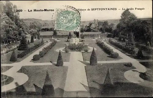 Ak Haute Marne, Abbaye de Septfontaines, Jardin Francais