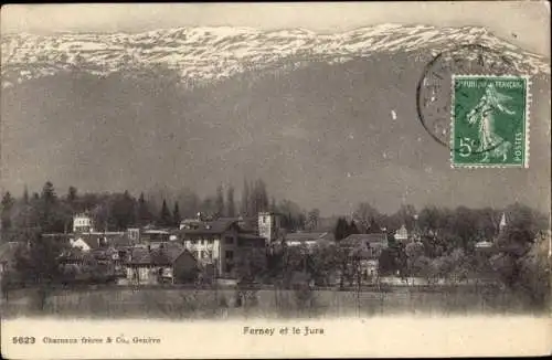 Ak Ferney Ain, Vue générale et le Jura