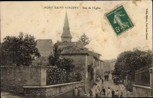 Ak Pont Saint Vincent Meurthe et Moselle, Rue de l'Église