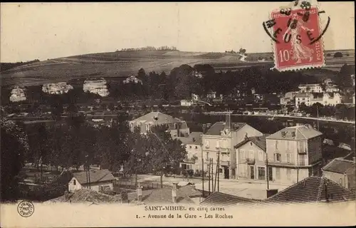 Ak Saint Mihiel Lothringen Meuse, Avenue de la Gare, les Roches