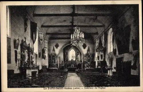 Ak La Ferté Saint Aubin Loiret, Interieur de l'Eglise