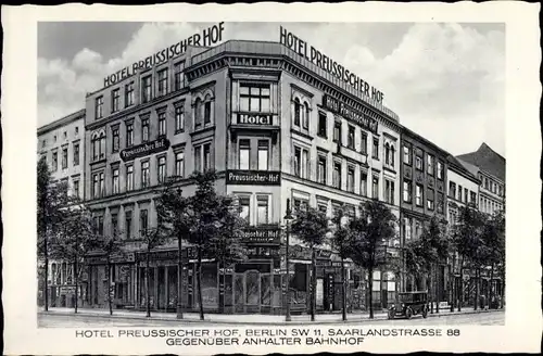 Ak Berlin Kreuzberg, Hotel Preussischer Hof, Saarlandstraße 88