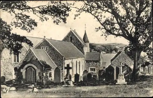 Ak Saint Brelade Jersey Kanalinseln, Church, Fisherman Chapel