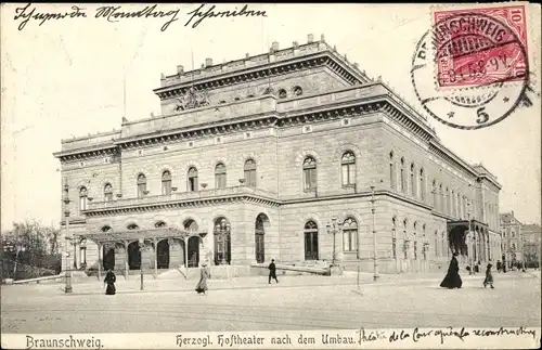 Ak Braunschweig in Niedersachsen, Herzogliches Hoftheater nach dem Umbau