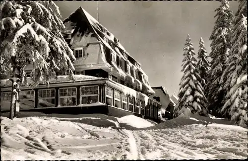 Ak Feldberg im Schwarzwald Baden Württemberg, Teilansicht der Jugendherberge Hebelhof im Winter