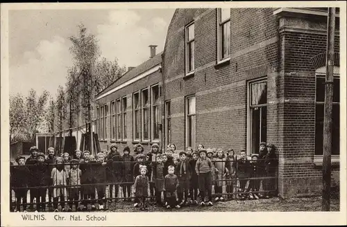 Ak Wilnis De Ronde Venen Utrecht, Chr. Nat. School, Schulkinder