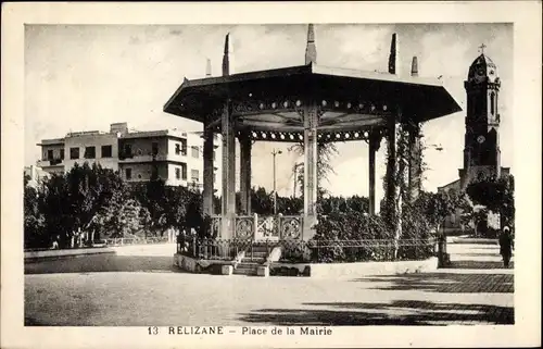 Ak Relizane Algerien, Place de la Mairie