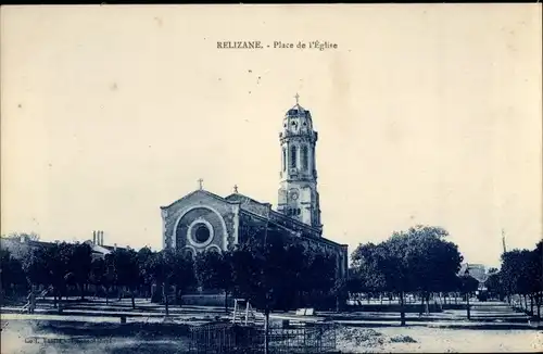 Ak Relizane Algerien, Place de l'Eglise