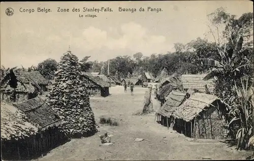 Ak DR Kongo Zaire, Zone des Stanleyfalls, Bwanga da Panga, Le village