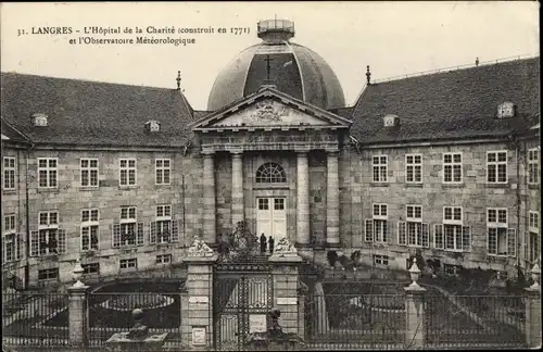 Ak Langres Haute Marne, Hopital de la Charité, Observatoire Meteorologique