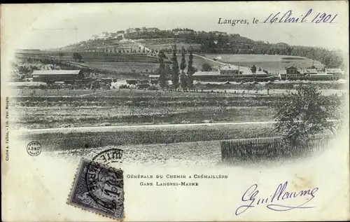 Ak Langres Haute Marne, Gare, Generale du Chemin a Cremaillere