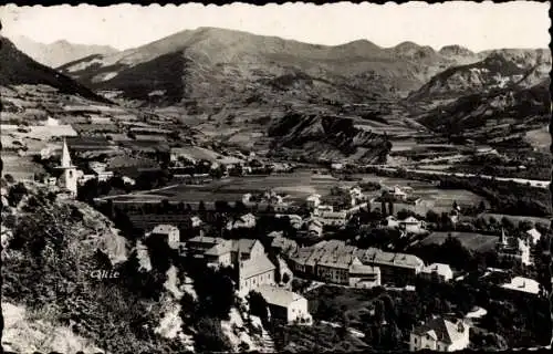 Ak Jausiers Alpes de Haute Provence, Vue Generale