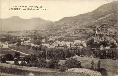 Ak Jausiers Alpes de Haute Provence, Vue Generale