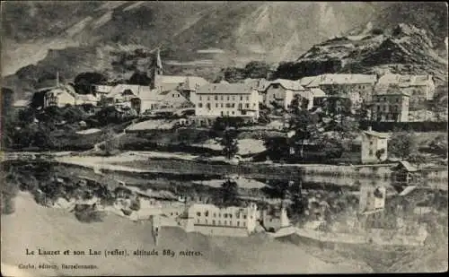 Ak Le Lauzet Alpes de Haute Provence, Vue Generale, Lac